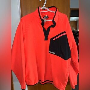 Northern Reflections vintage fleece Bright Orange /black pullover